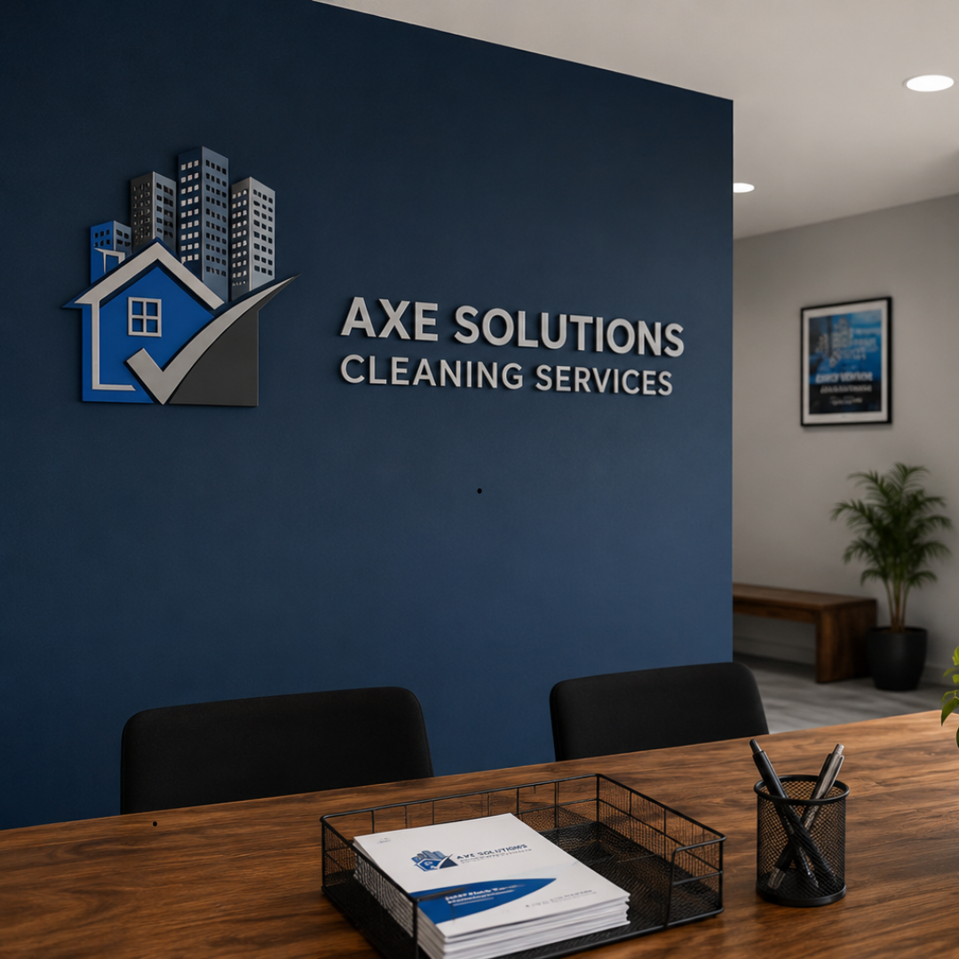 AXE Solutions Cleaning Services office and brand image